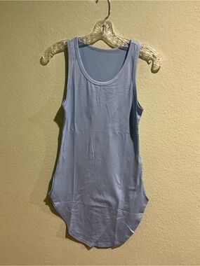 Women's Light Blue Tank Chemise - Soft Sleeveless Slip